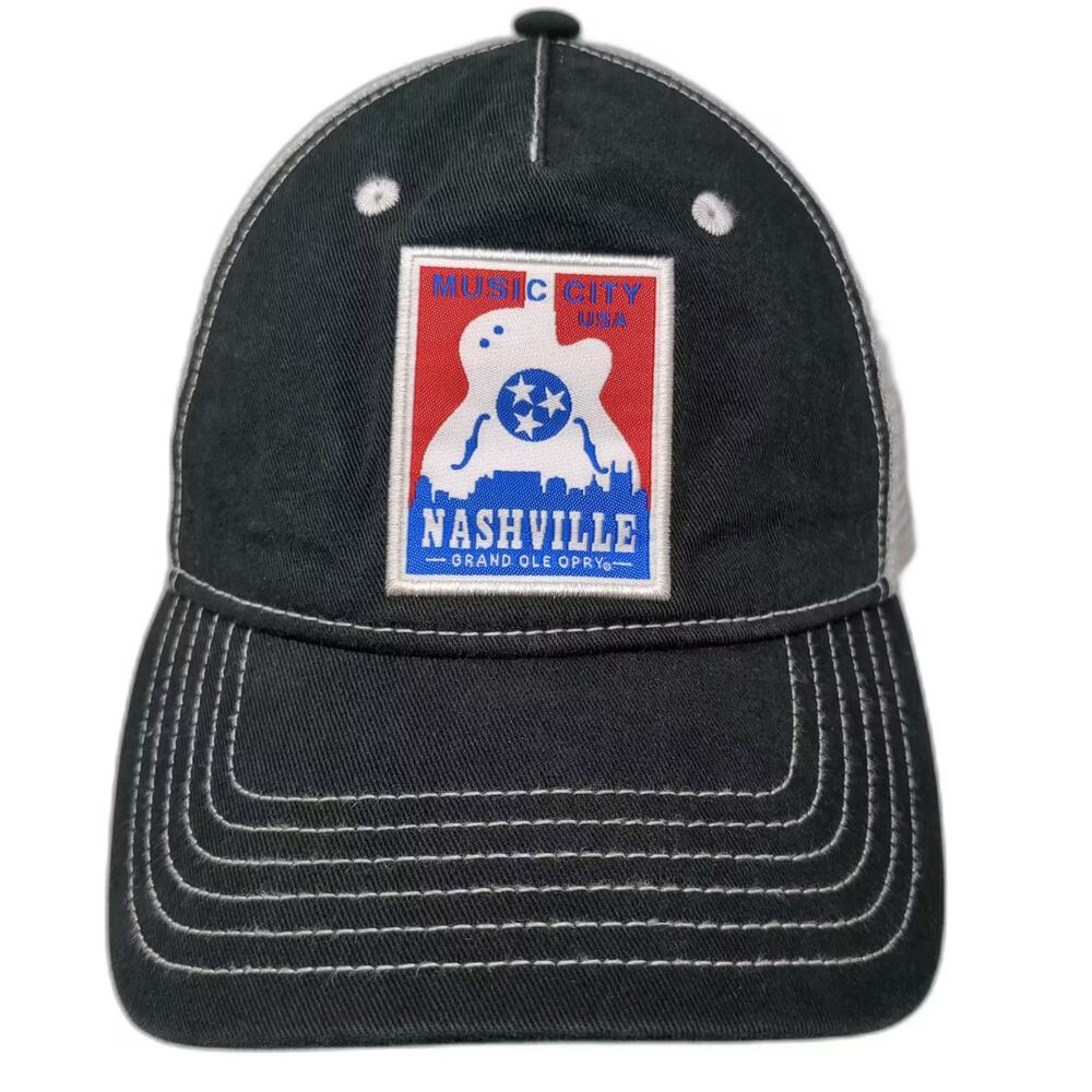Sportiqe Nashville Grand Ole Opry Trucker Hat Black One Size Music City Patch